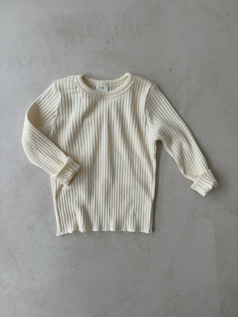 Cream Rib Tee