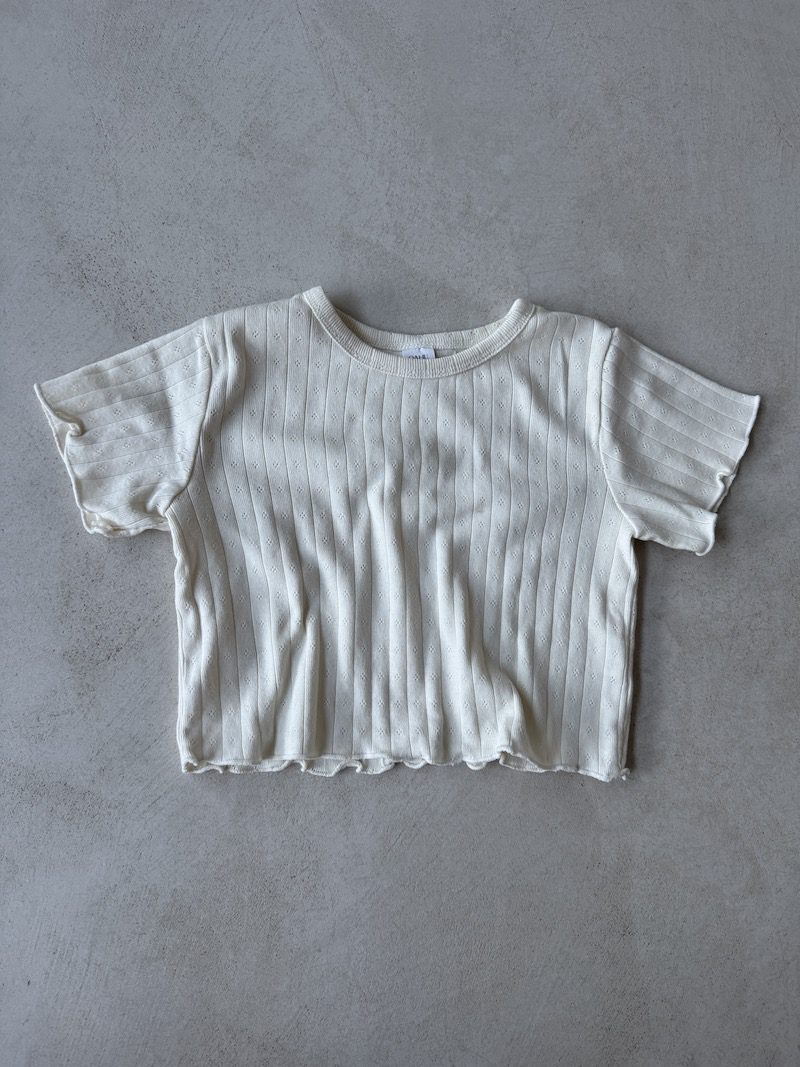 Eyelet Cropped Tee