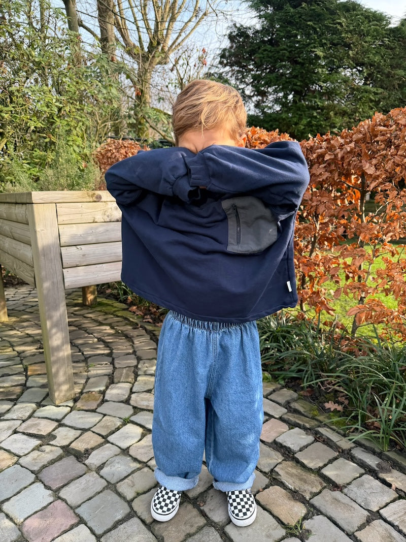 Navy Zip Pocket Jumper