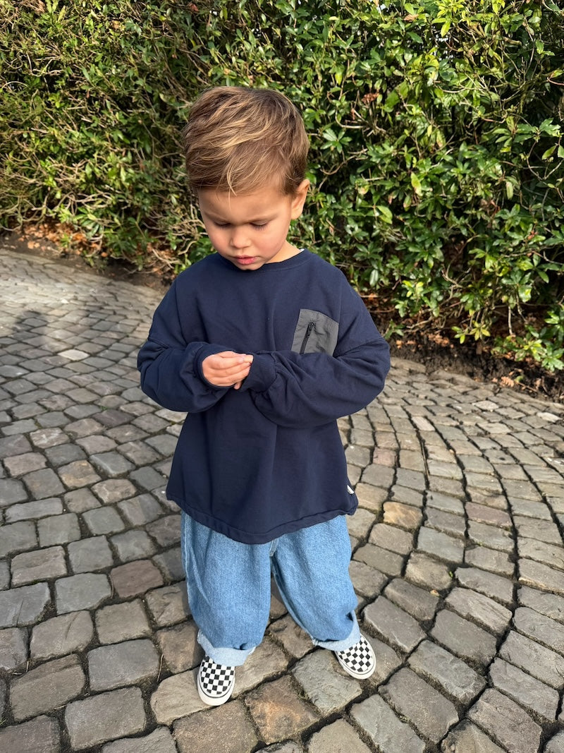 Navy Zip Pocket Jumper