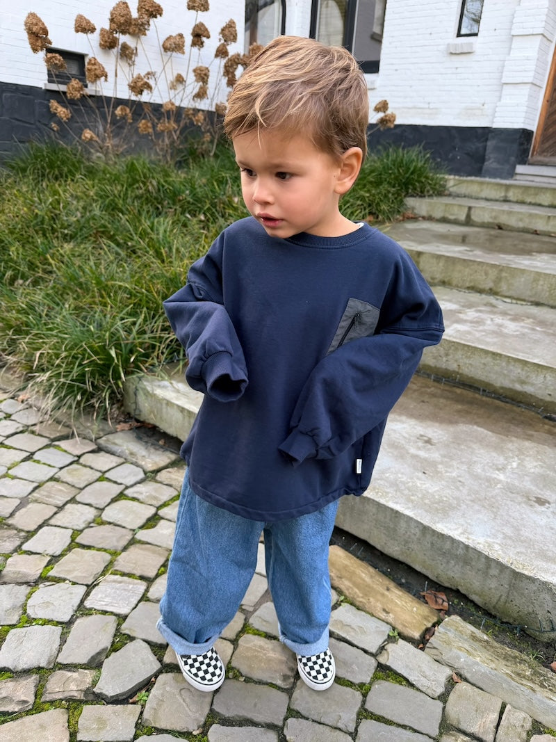 Navy Zip Pocket Jumper