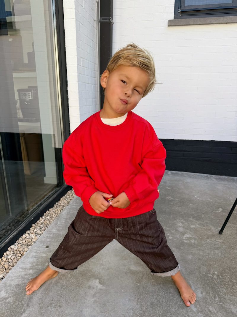 Brown denim pants