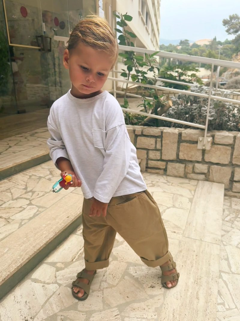 Beige pocket pants