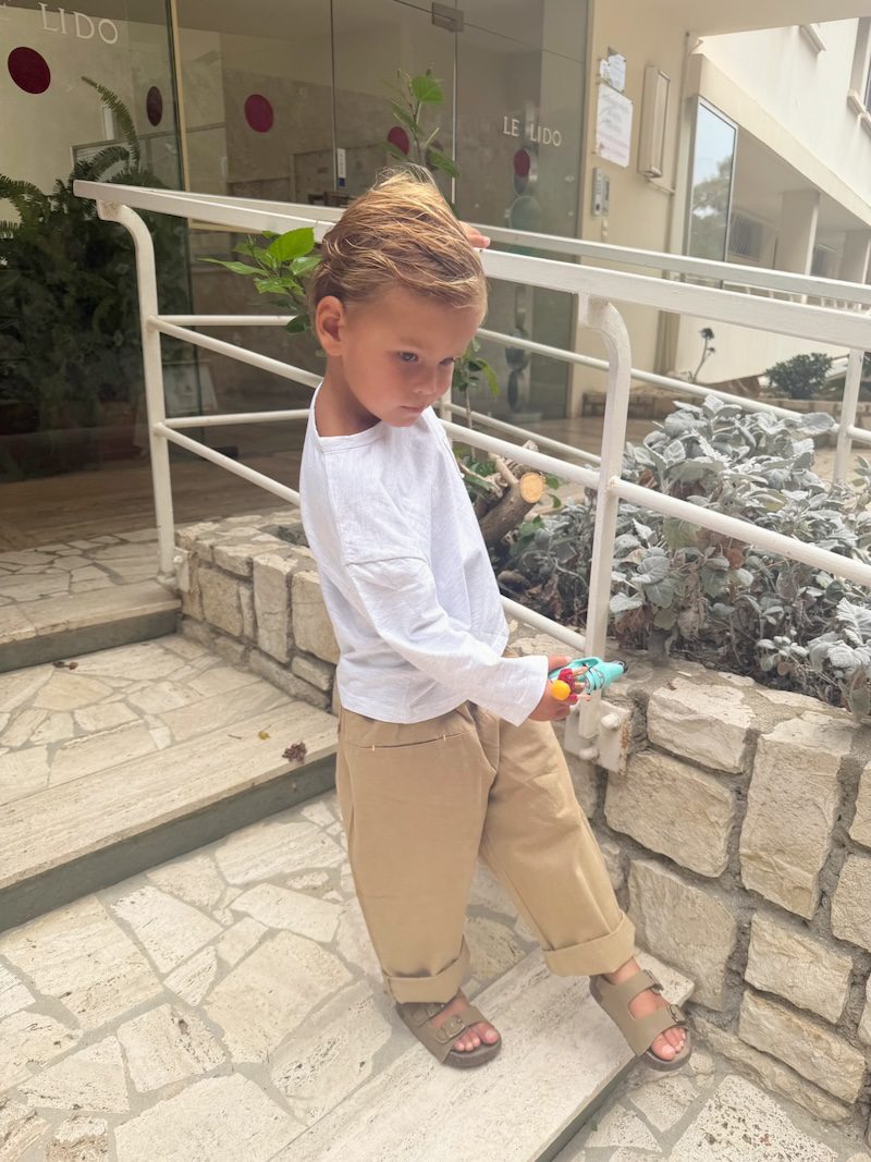 Beige pocket pants