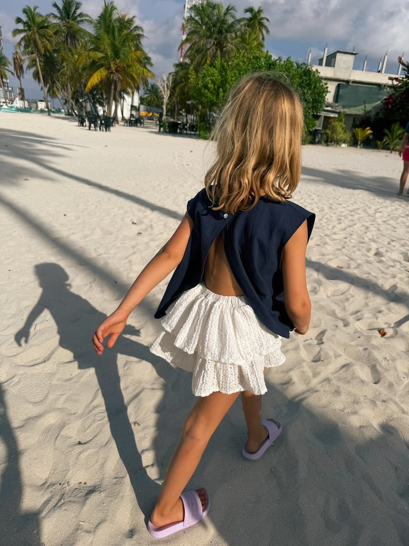 Joanne White Flower Skirt