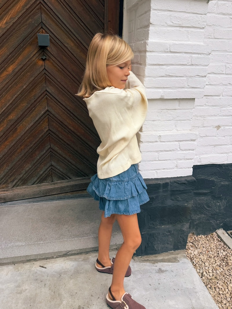 Denim Flow Skirt