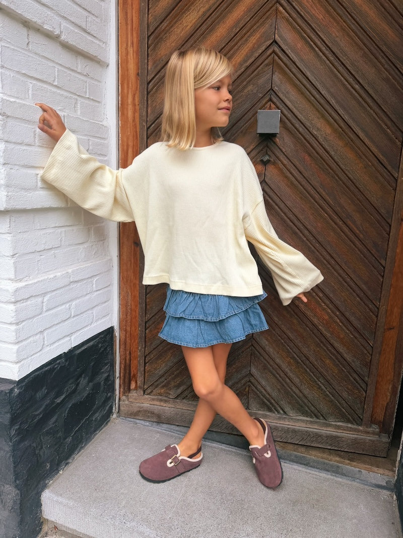 Denim Flow Skirt