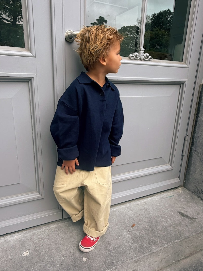 Samuel Navy Knit Polo