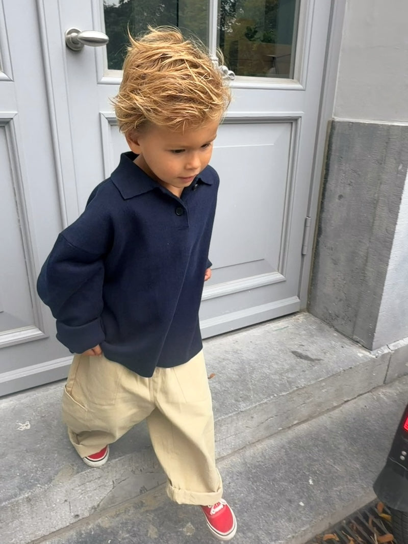 Samuel Navy Knit Polo