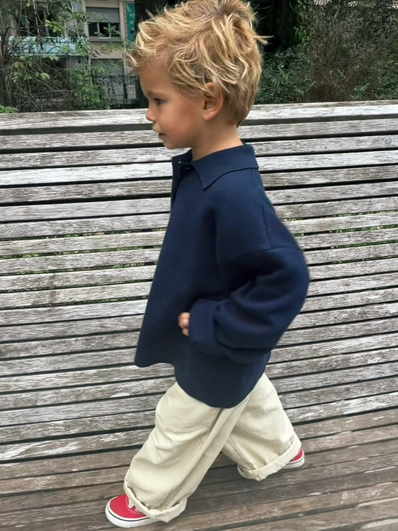 Samuel Navy Knit Polo