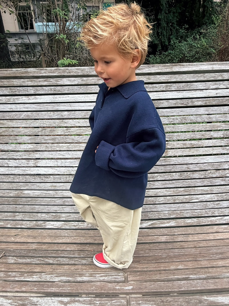 Samuel Navy Knit Polo