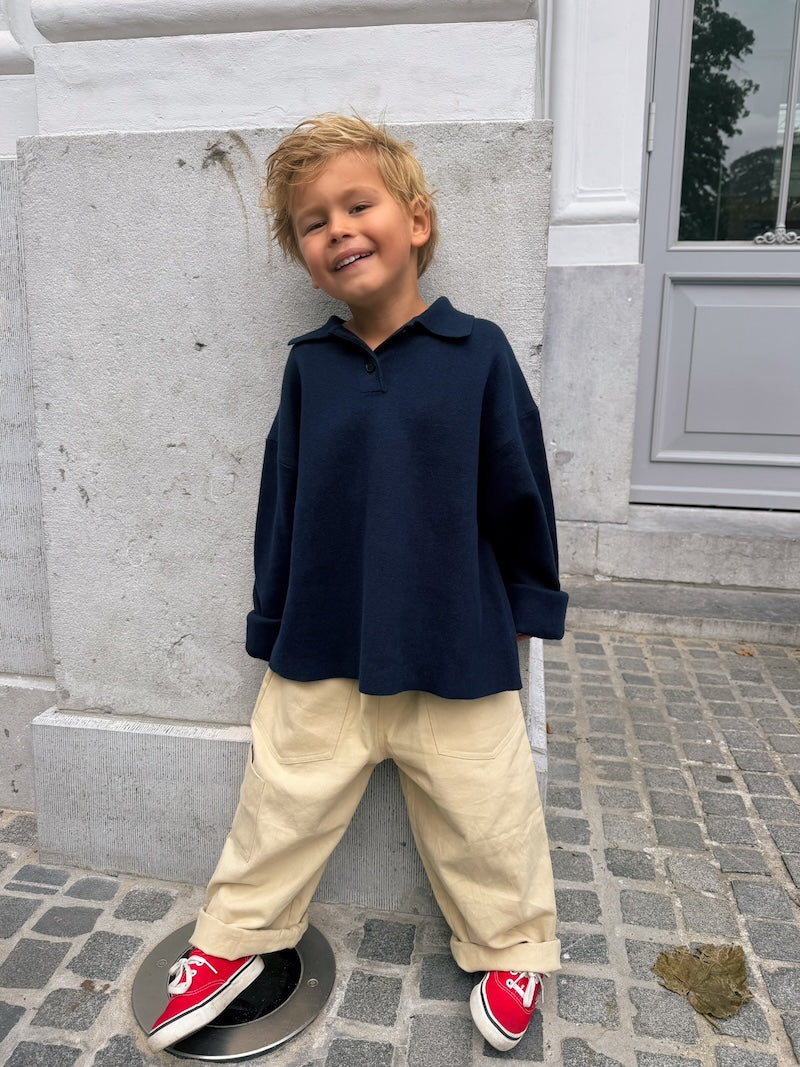 Samuel Navy Knit Polo