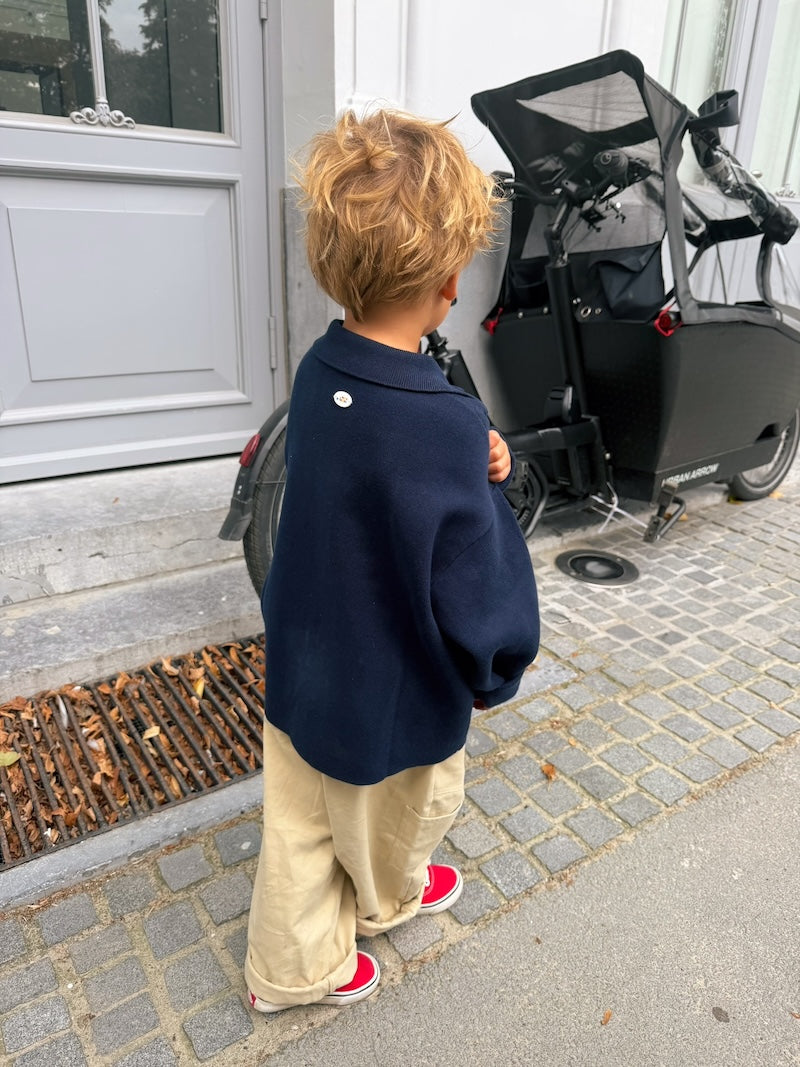 Samuel Navy Knit Polo
