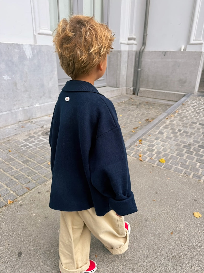 Samuel Navy Knit Polo
