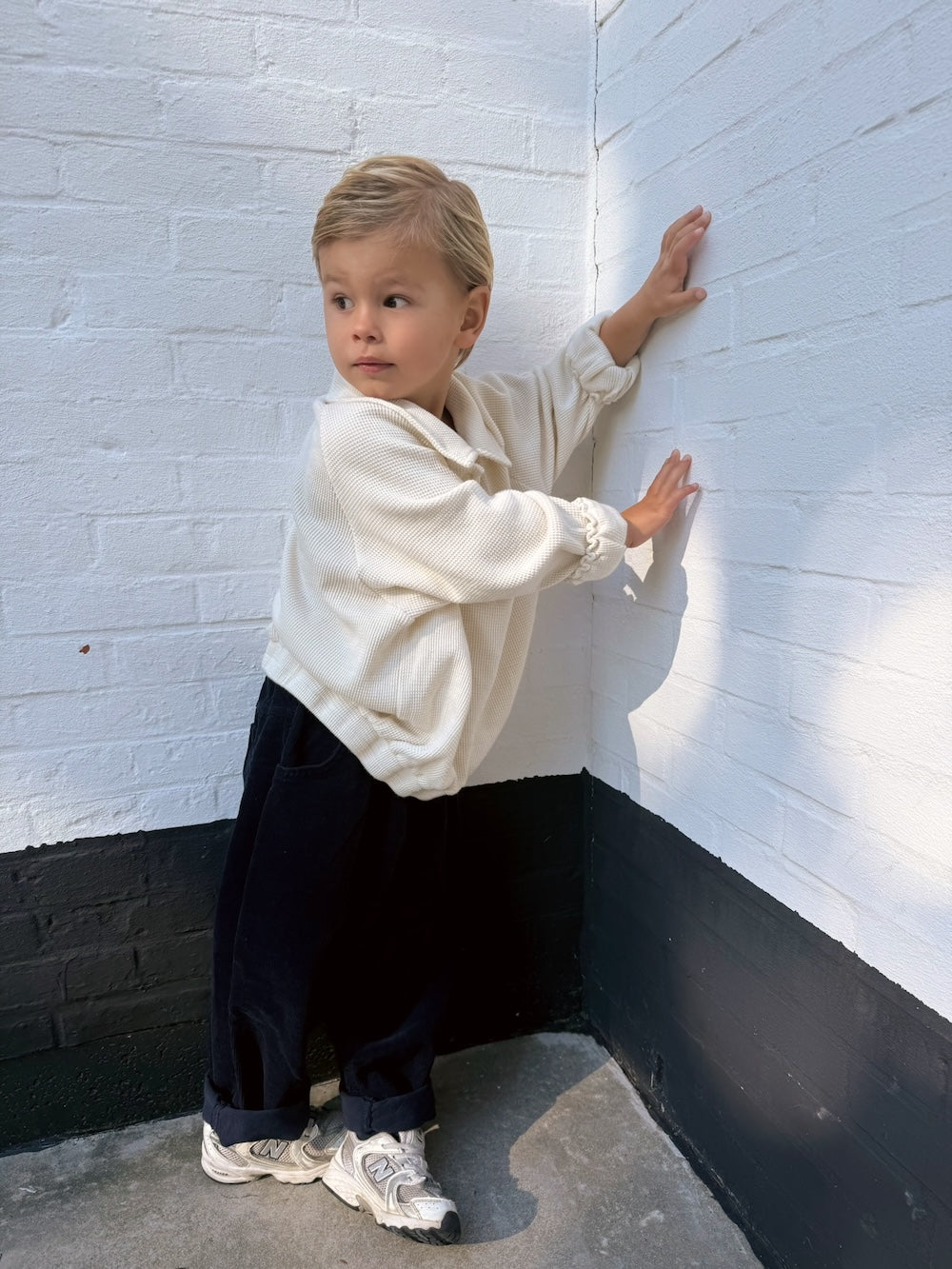 Navy Baggy Cord Pants