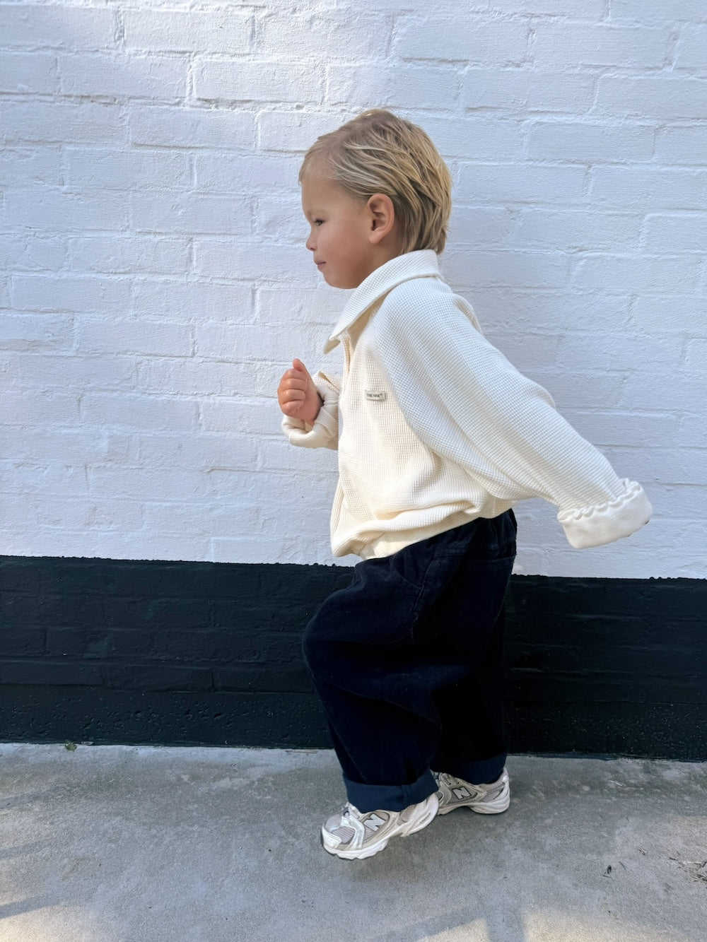 Navy Baggy Cord Pants