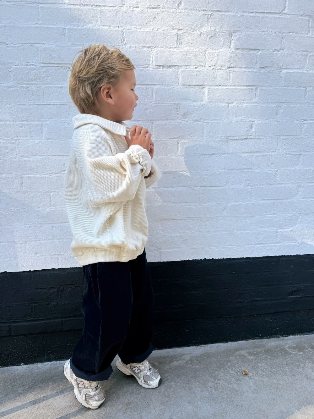 Navy Baggy Cord Pants