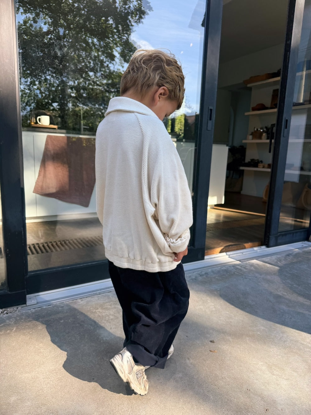Navy Baggy Cord Pants