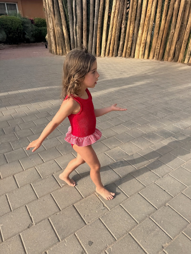 Hunza Swimsuit Red Gingham