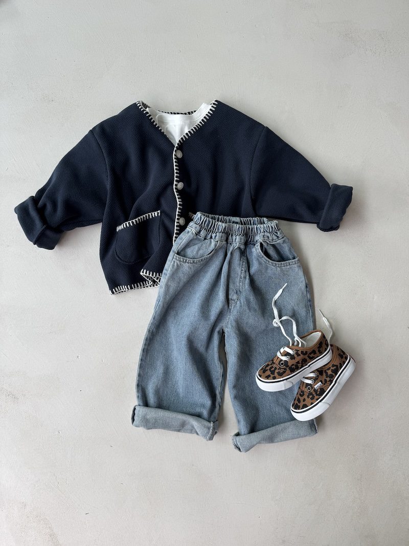 Navy stitch cardgian