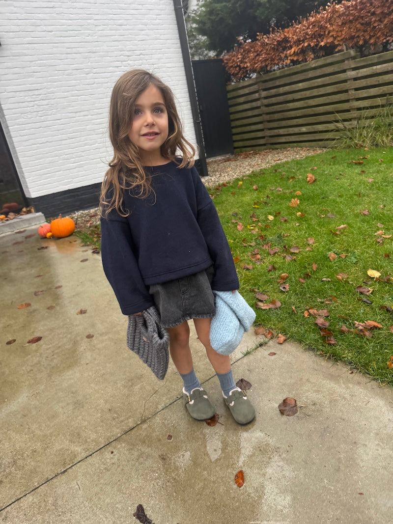 Mini Black Denim Skirt