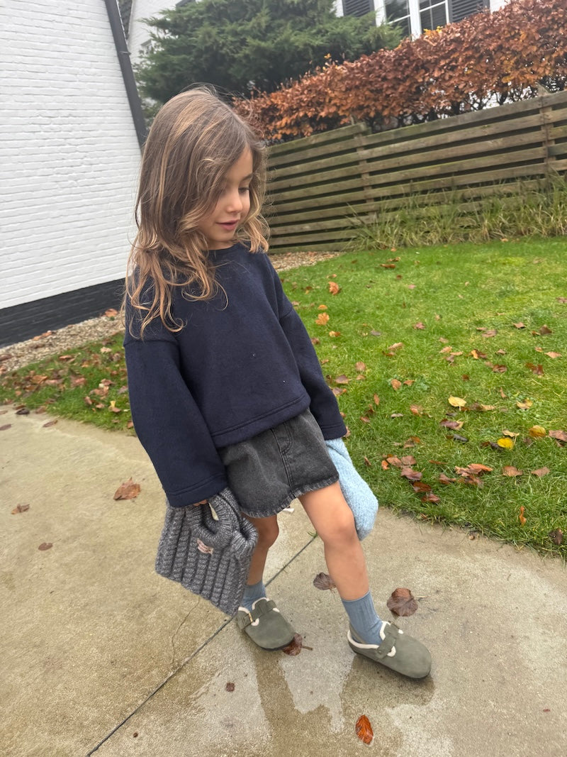 Mini Black Denim Skirt