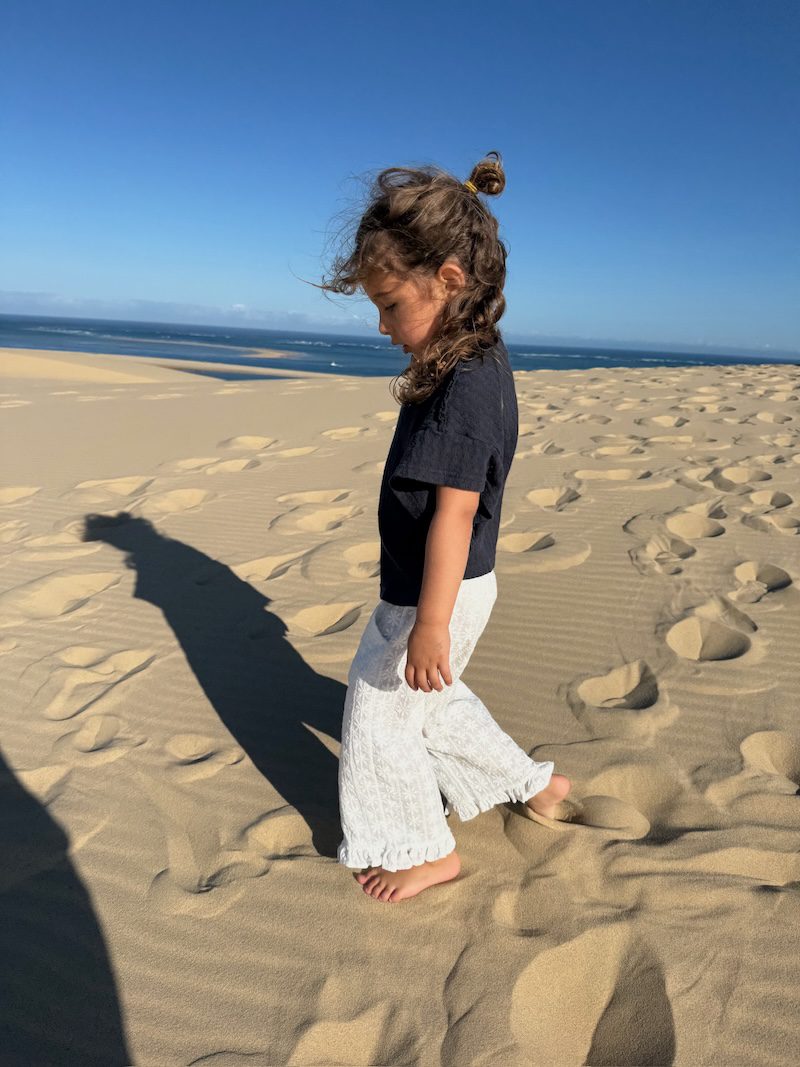 White Flower Frill Pants