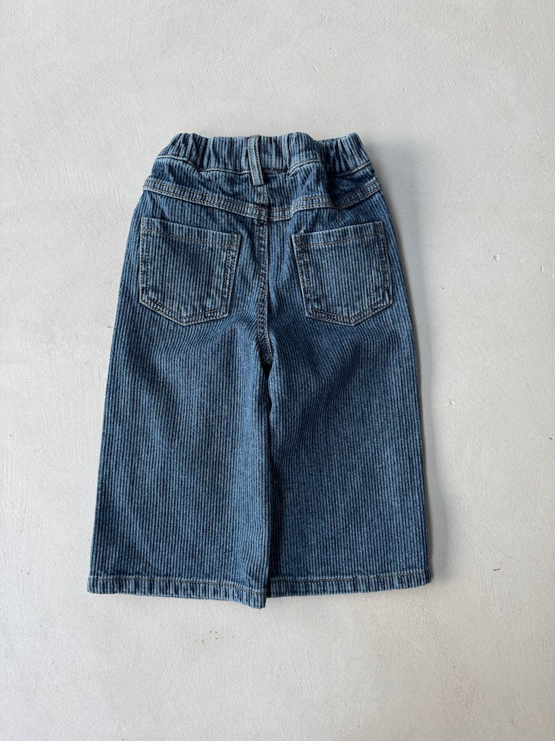Straight Leg Rib Jeans Blue