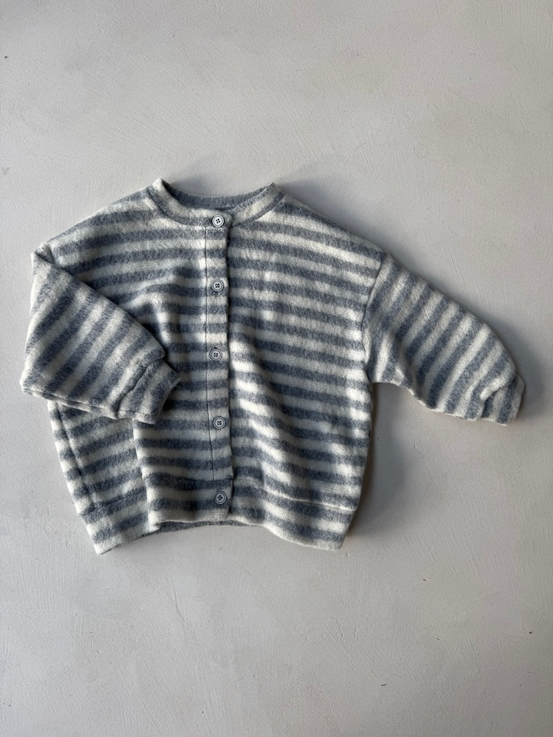 Fleece Striped Cardigan