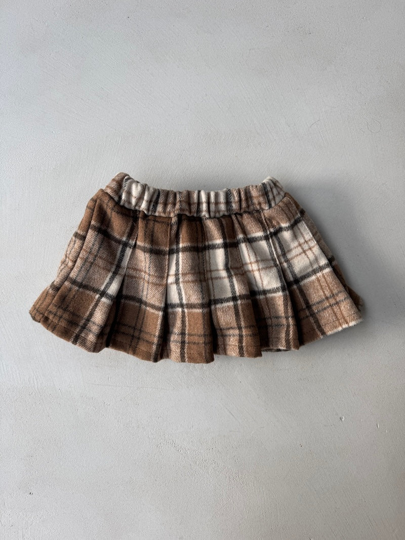 Checked Pleats Skirt