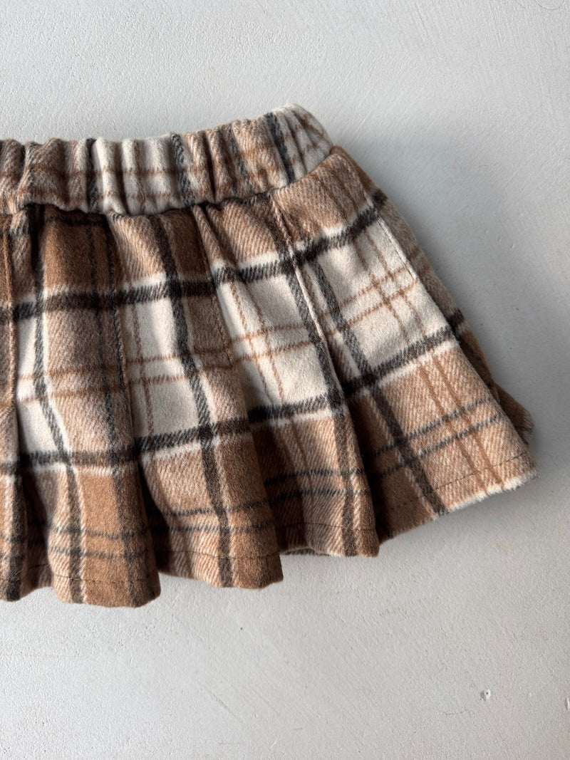Checked Pleats Skirt
