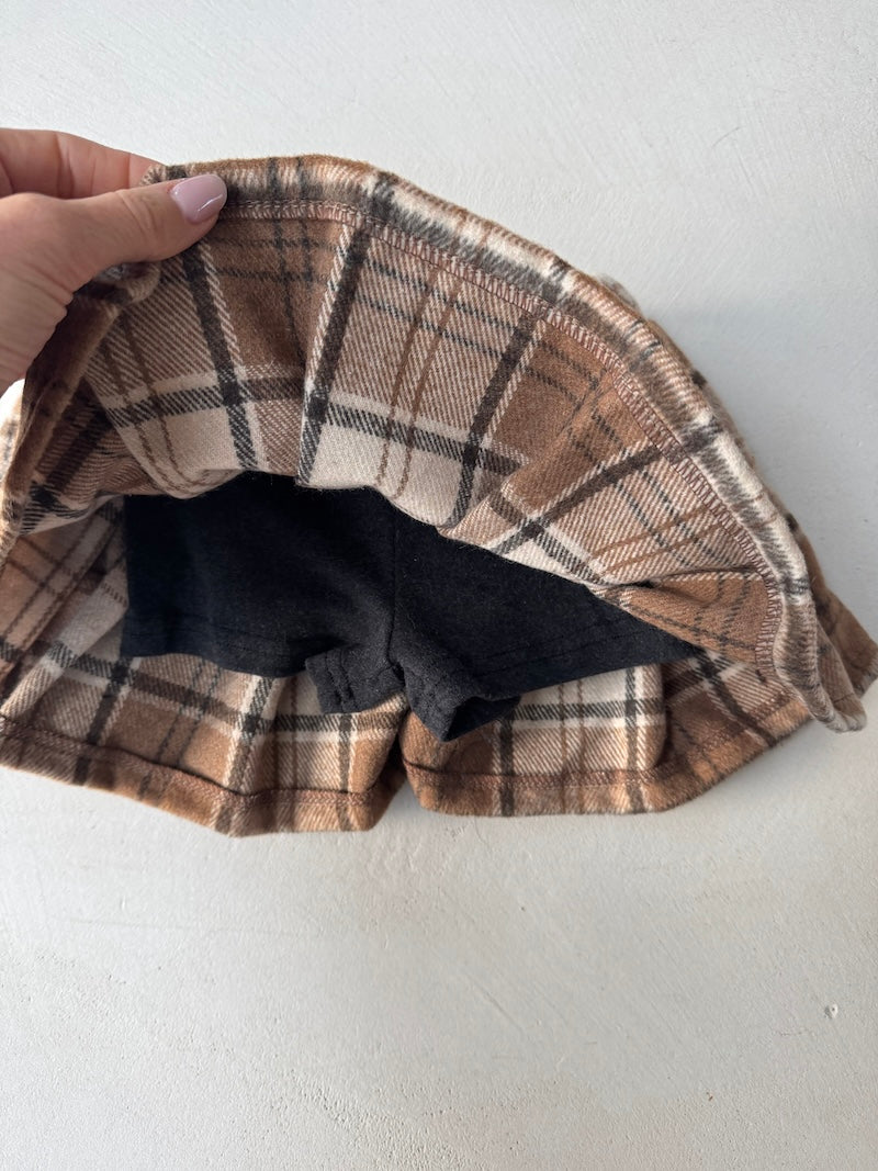 Checked Pleats Skirt