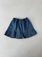Pleated Denim Skirt