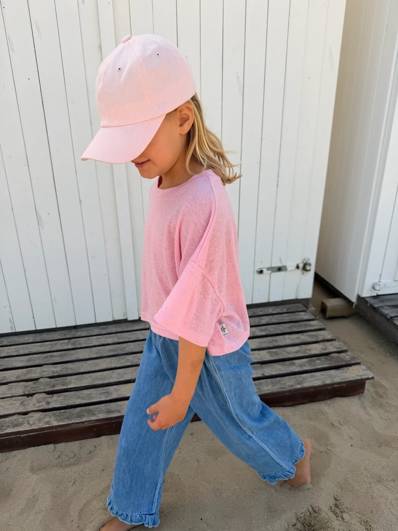 Linen Crop Tee Pink