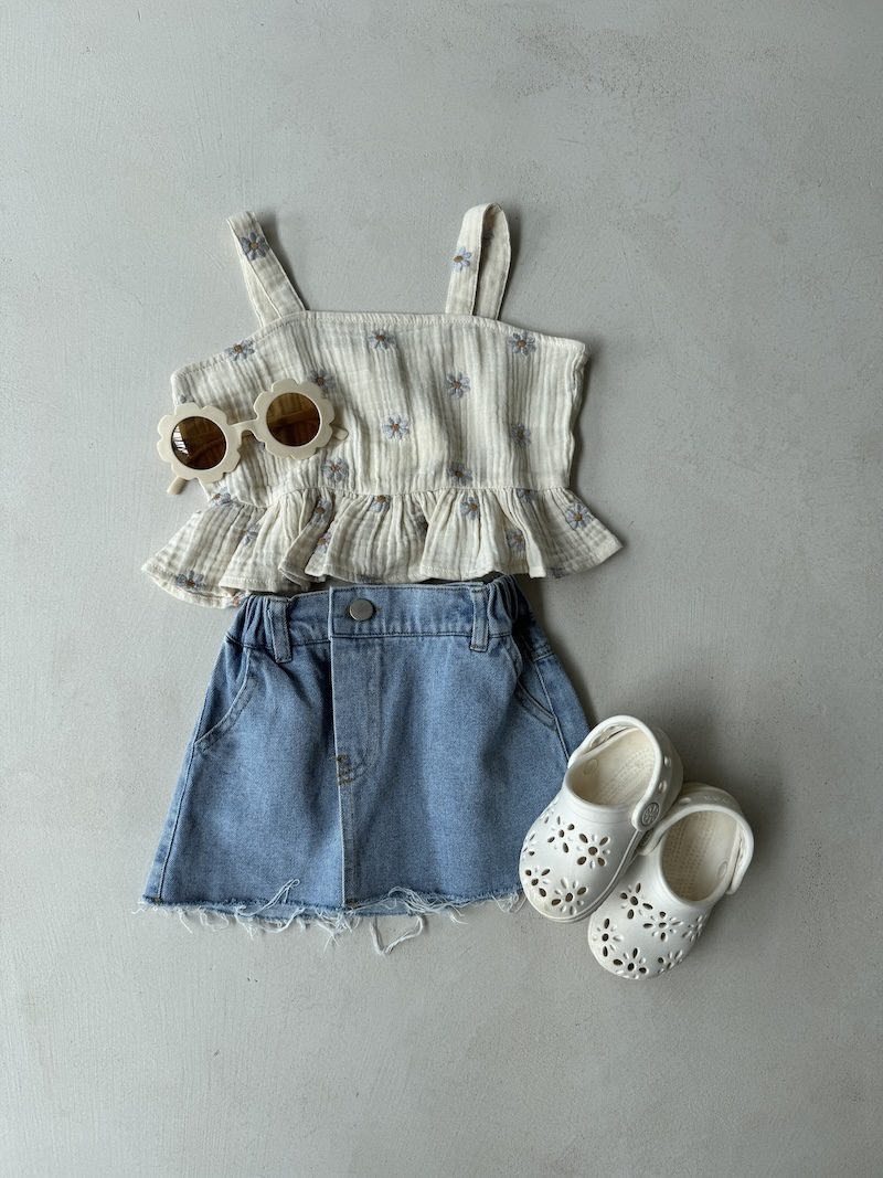 Criss Cross Jeans Skirt