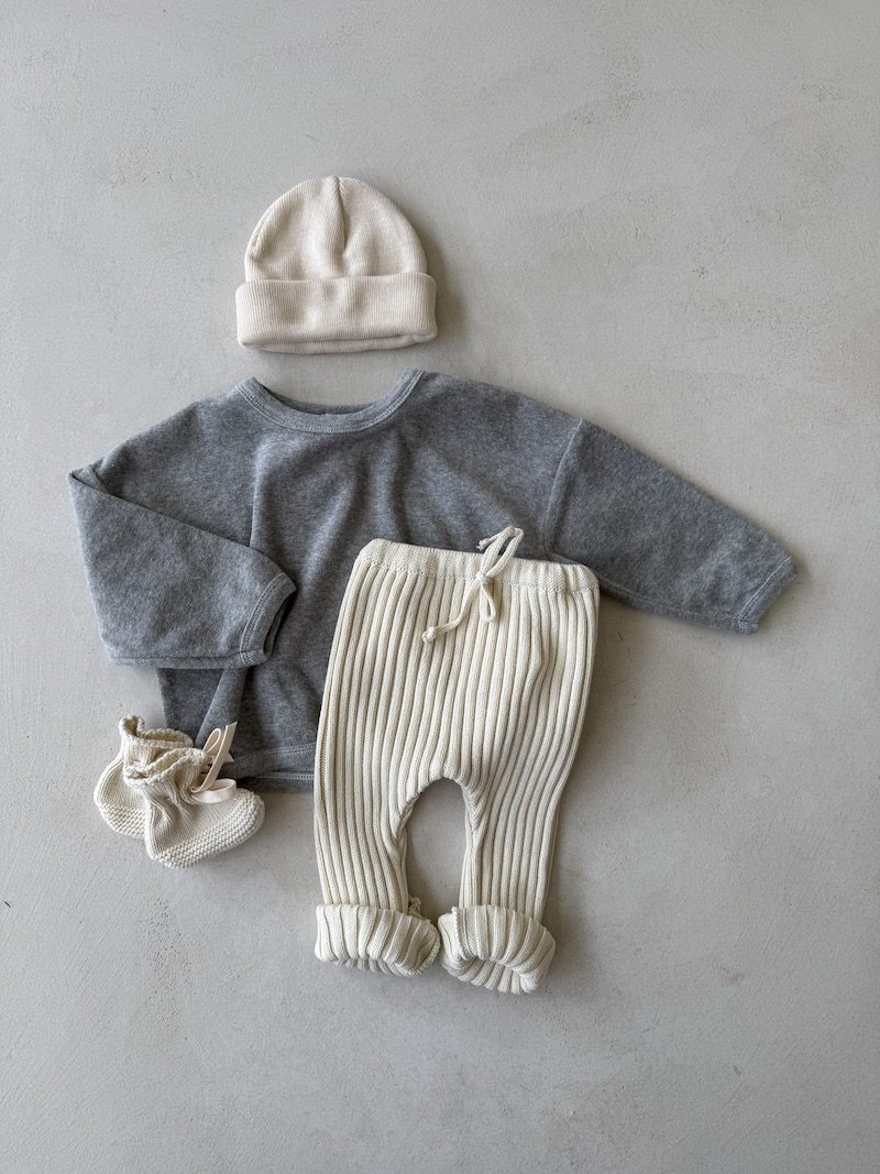 Cotton Knit Rib Leggings