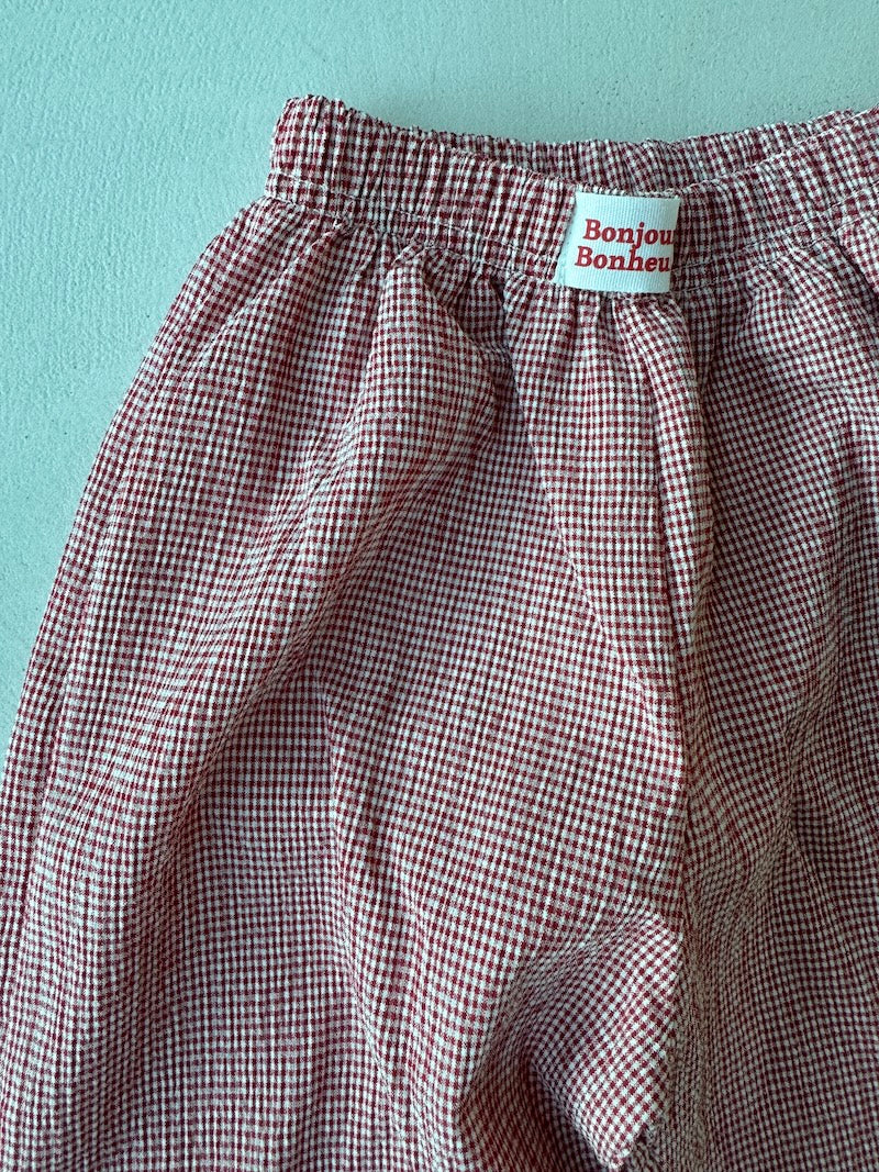 Red Vichy Chill Pants