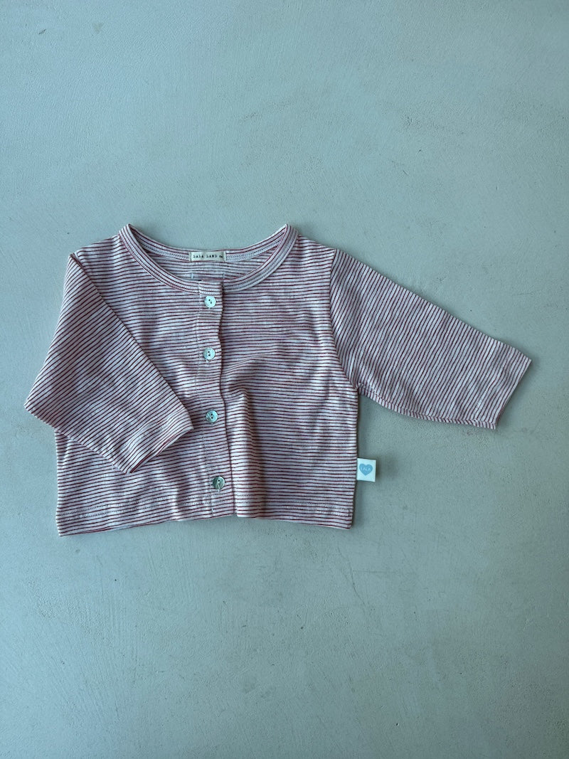 Bebe Red Striped Cardigan