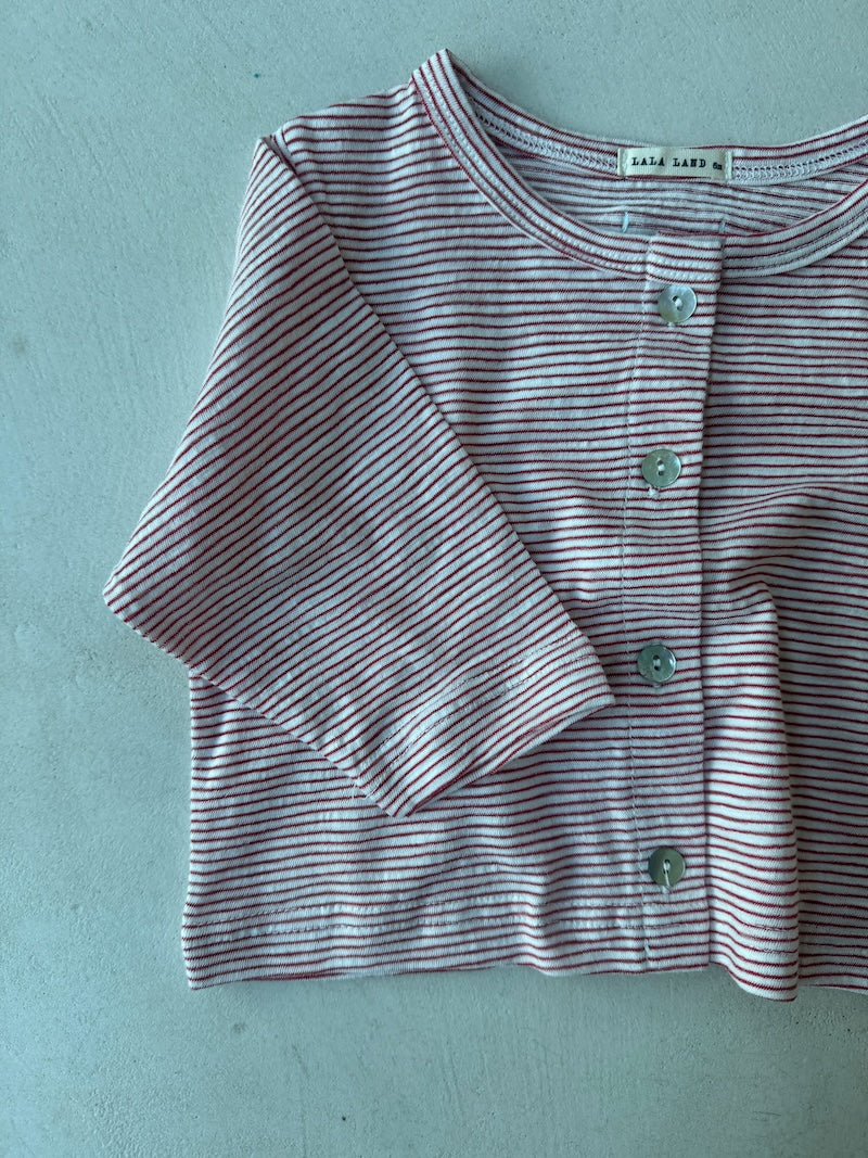 Bebe Red Striped Cardigan