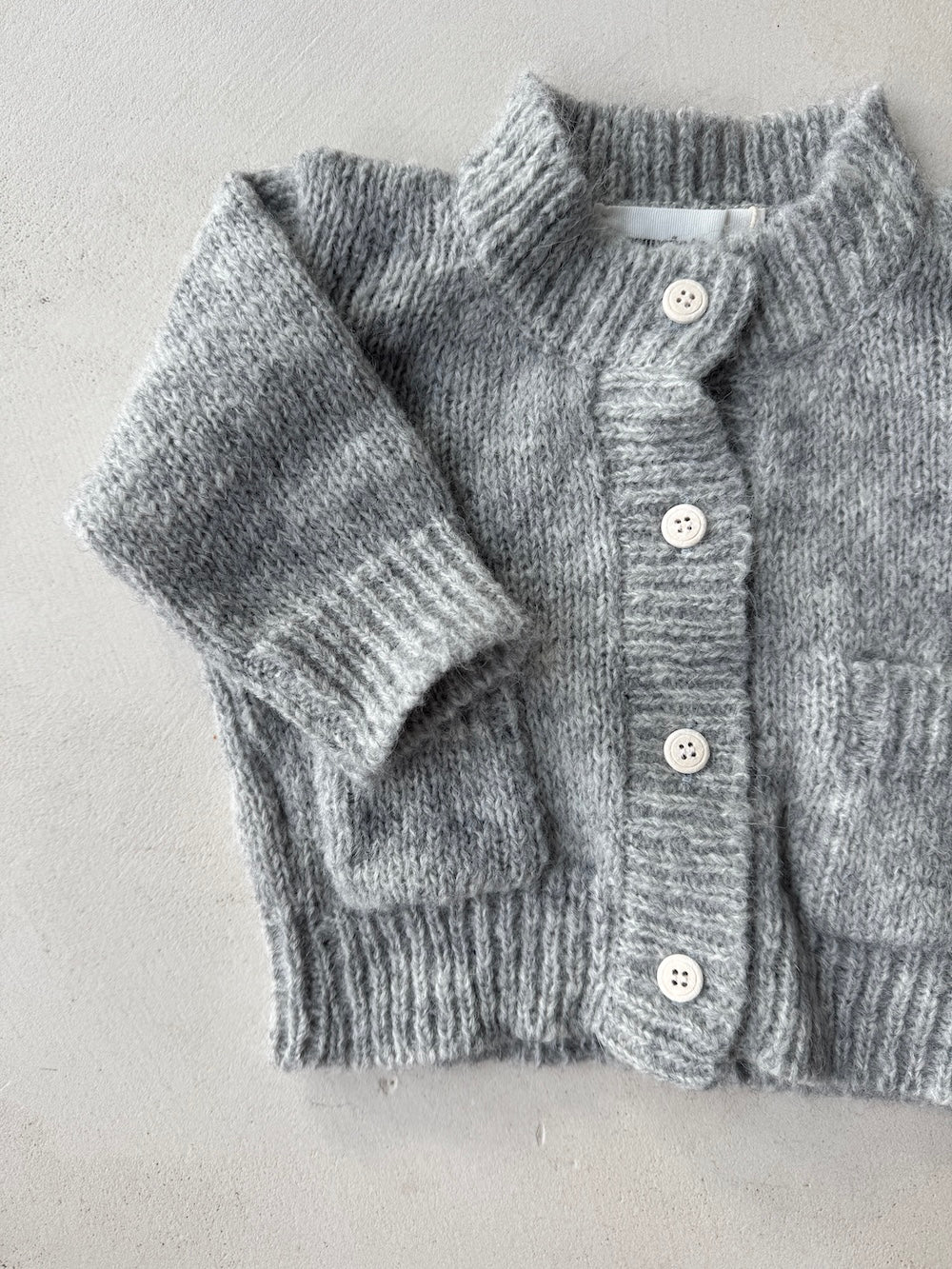 Wool Knit Boxy Cardigan