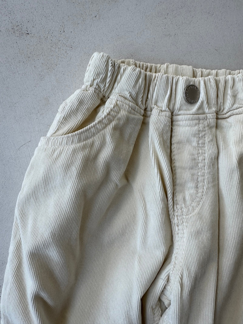 Cream Baggy Cord Pants