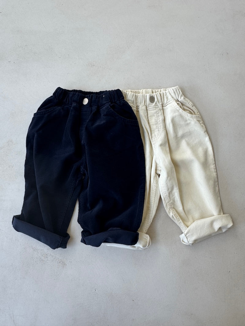 Navy Baggy Cord Pants