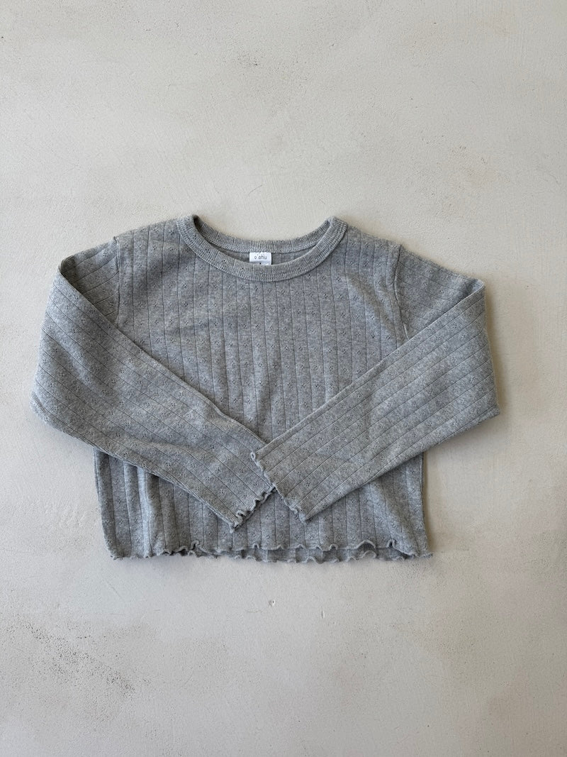 Cropped Eyelet Tee