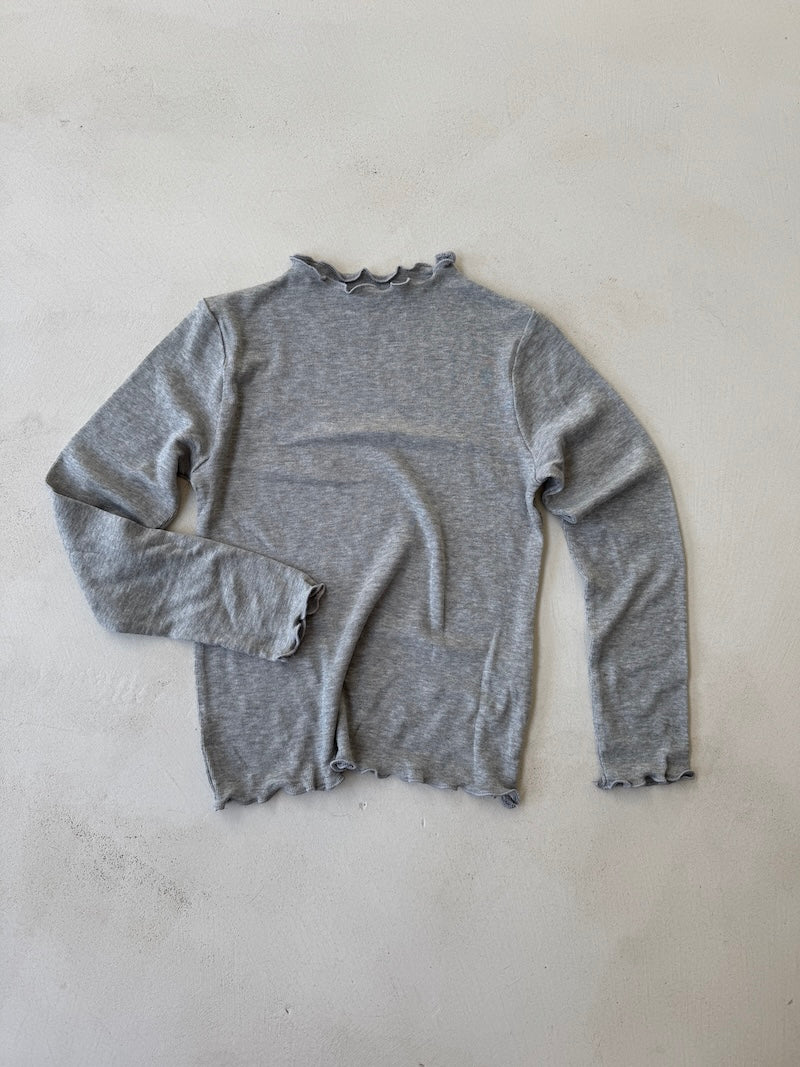 Grey Frill Tee