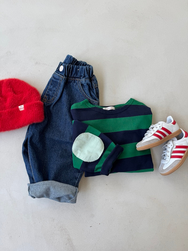 Green Patch Stripes Tee