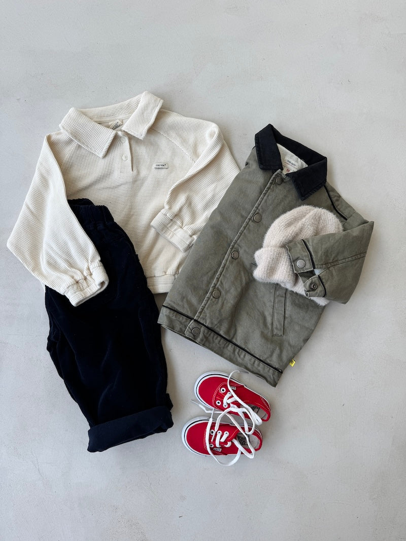 Navy Baggy Cord Pants