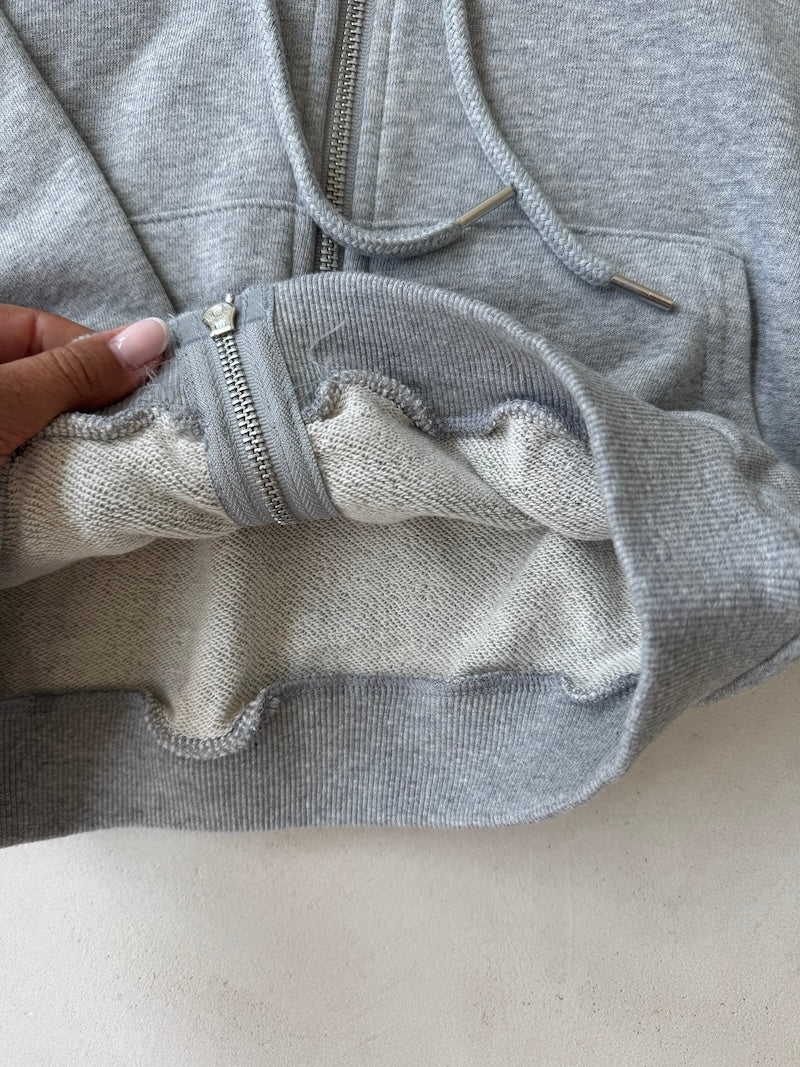 Icon Zip Hoodie Grey