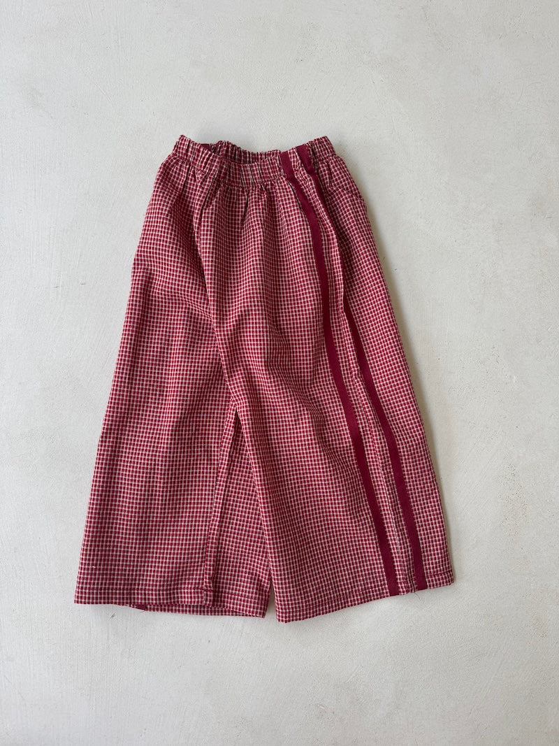 Checked Track Pants Red