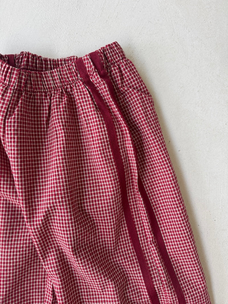Checked Track Pants Red