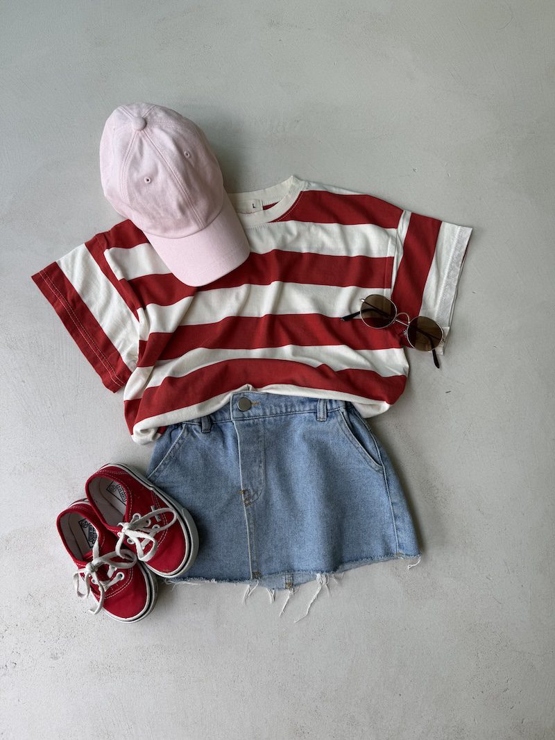 Red Big Stripes Tee